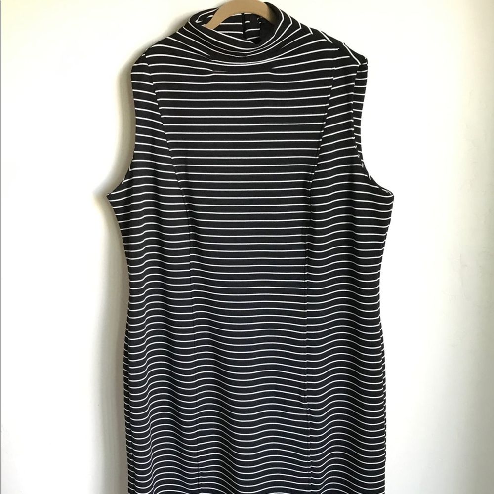 NWTS Ashley Stewart Dress Plus Size Black White Stripes